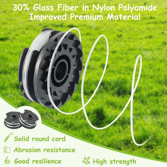 Spoel nylondraad, reservedraad voor LIDL Parkside grasmaaier PRT 550 A1, A3; PRTA 20-Li A1, B2, C3 reserveonderdelen randsnijder (6 draadspoelen) — afbeelding 3
