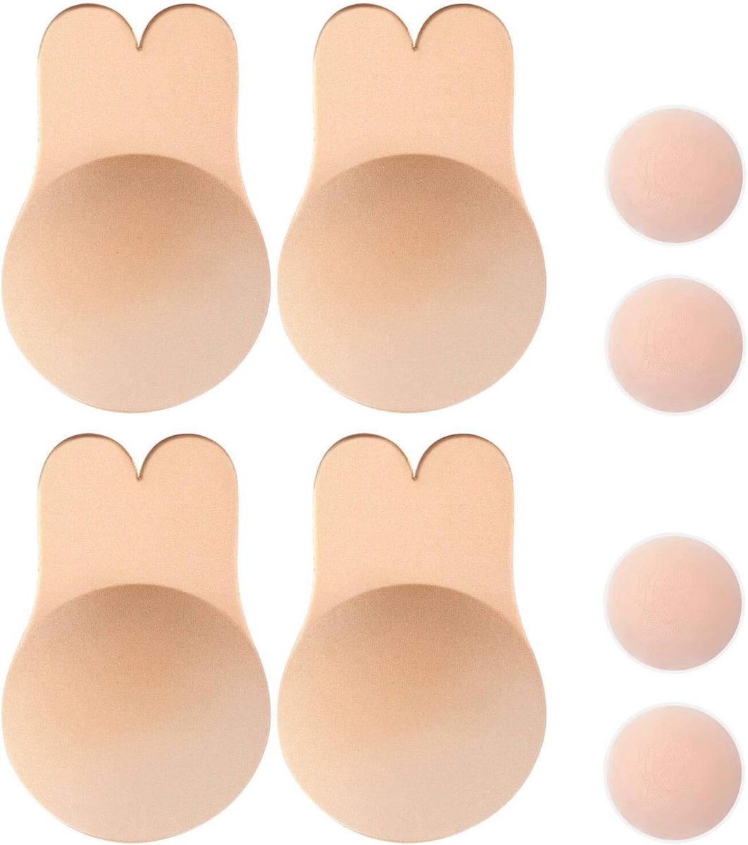Push-up zelfklevende siliconen onzichtbare konijnenbeha herbruikbare liftende beha cups tepel cover