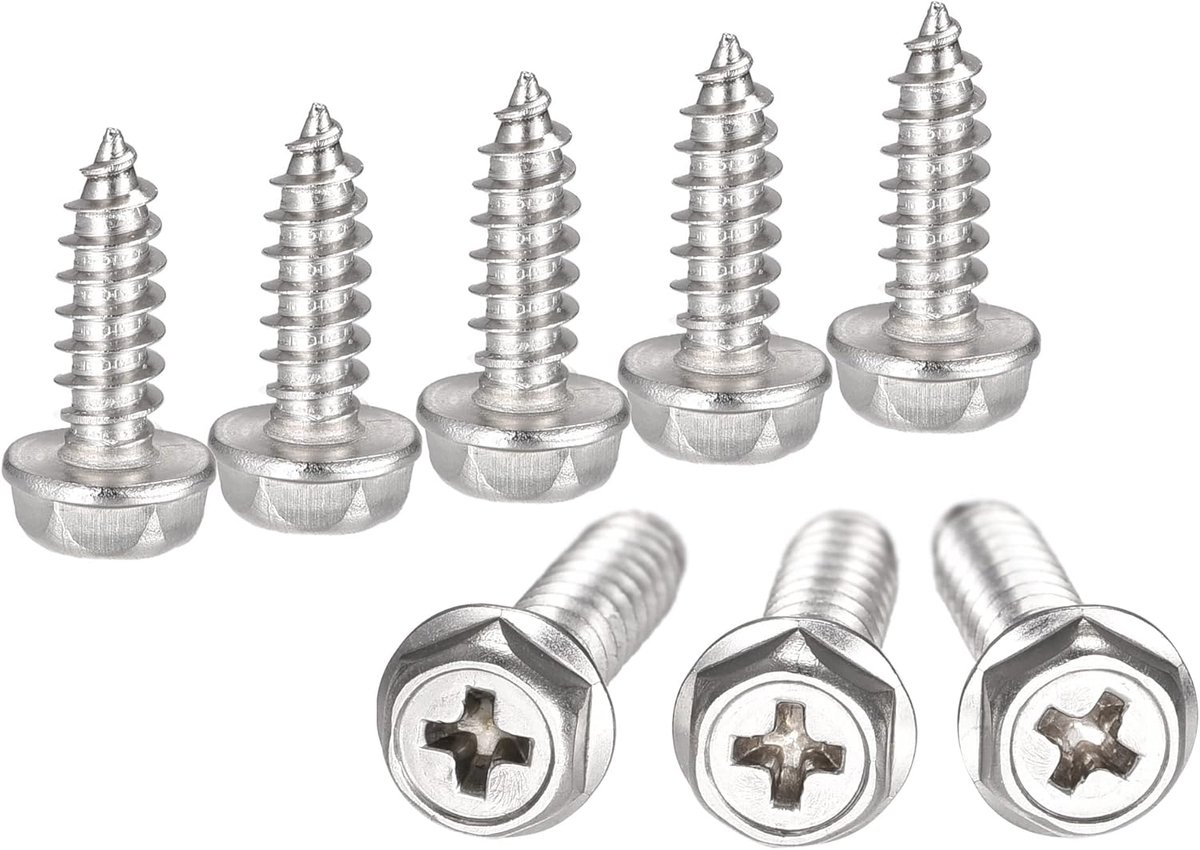 Zelftappende schroeven zeskantige sluitring Phillips, M5 x 16 mm van roestvrij staal 304 zelftappende schroeven zeskantige metalen flens 10 stuks