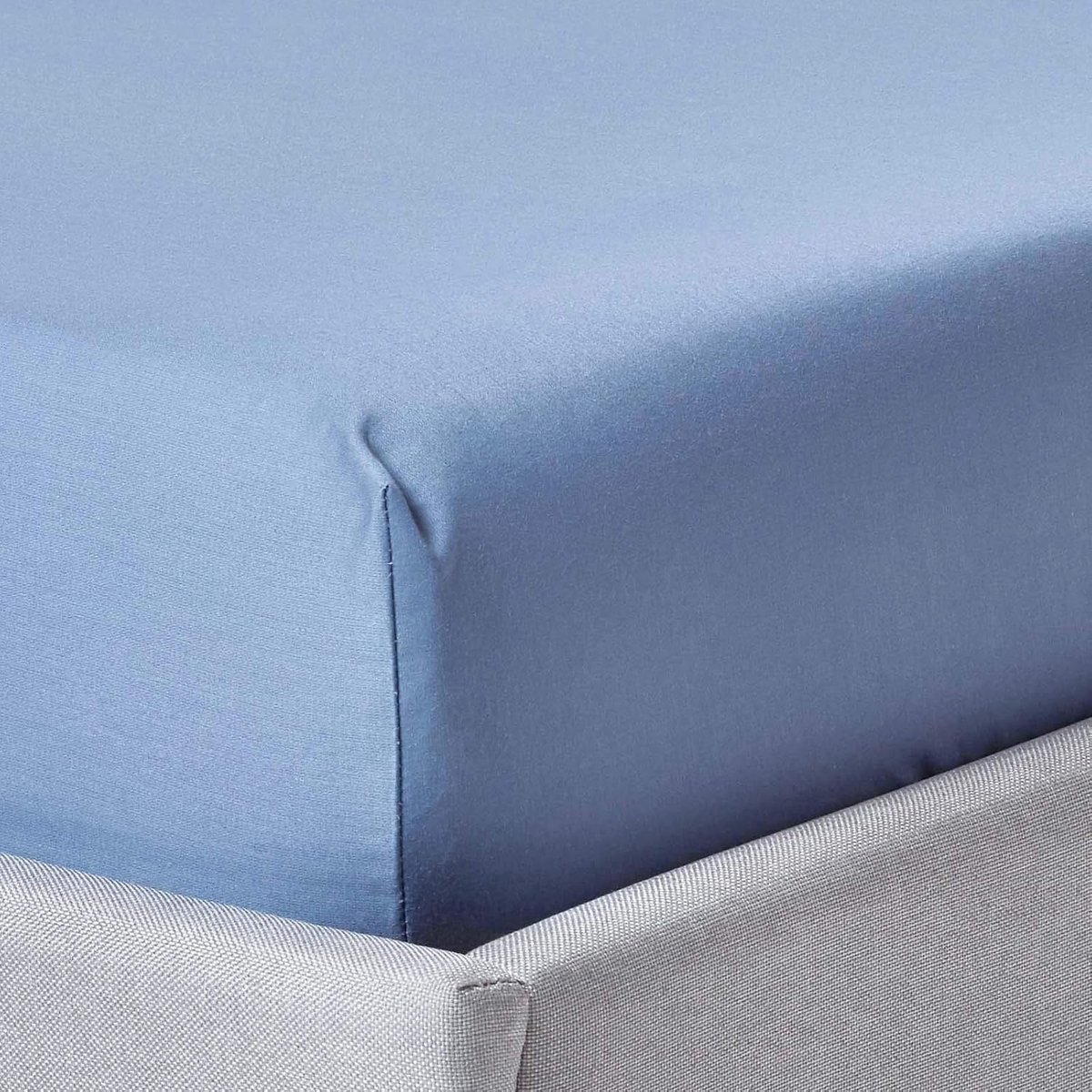 Hoeslaken, effen, 100% Egyptisch katoen, draaddichtheid 140 x 190 cm, blauw