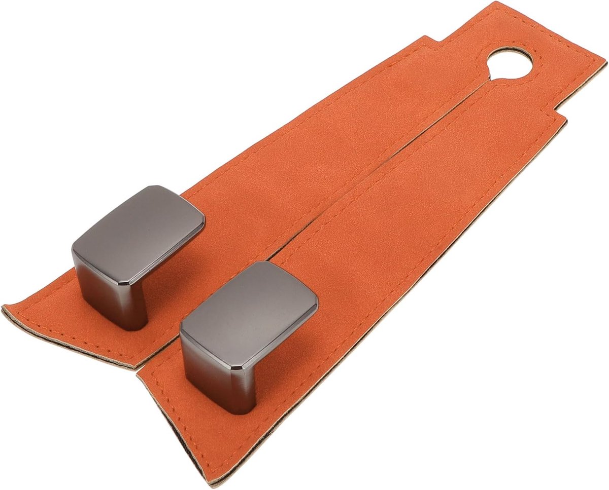 1 Stks Universele Autostoel Hoofdsteun Haak voor Meeste Auto, SUV, Truck Auto Seat Back Organizer Haken Stevige Faux Lederen Metaal Oranje 6.9"x3"