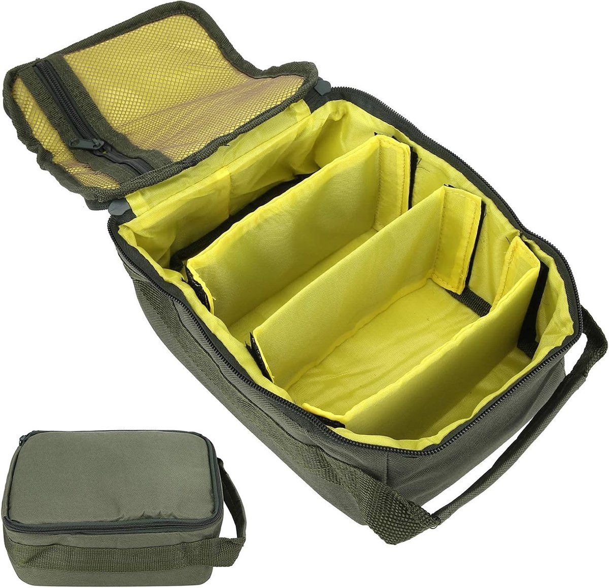 Tas voor Vismolen, Polyester Tas voor Vissen met Dubbele Rits, 4-laags Draagbare Vistas