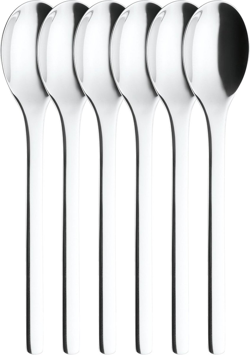 ONE Extra espressolepel, 11 cm, roestvrij staal, gepolijst, zilver, 6 stuks