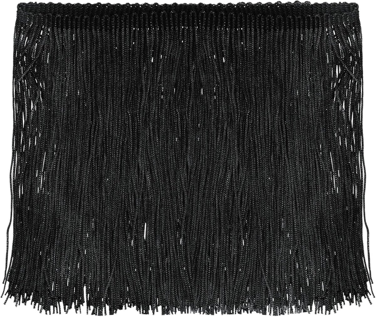 5 yards 15,24 cm ketting met franjes trim kwasten naaien, trim franjes, polyester, trim band voor naaien, doe-het-zelf handwerk, kleding, lamp, decoratie, zwart