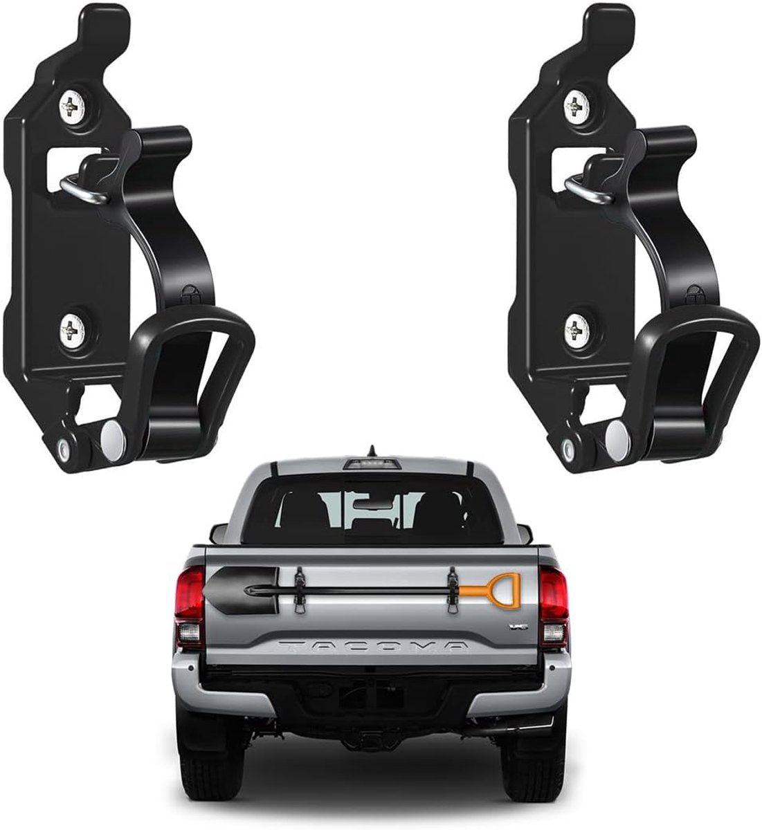 2PCS Shovel Mount for Roof Rack,Metal Rubber Clamp Mounting Kit Bracket Quick Release Axe Shovel Holder Wall Mount Kit for Truck Overlanding Gear Off Road Roof Rack Accessories Fit 0.67" to 1.57" Dia