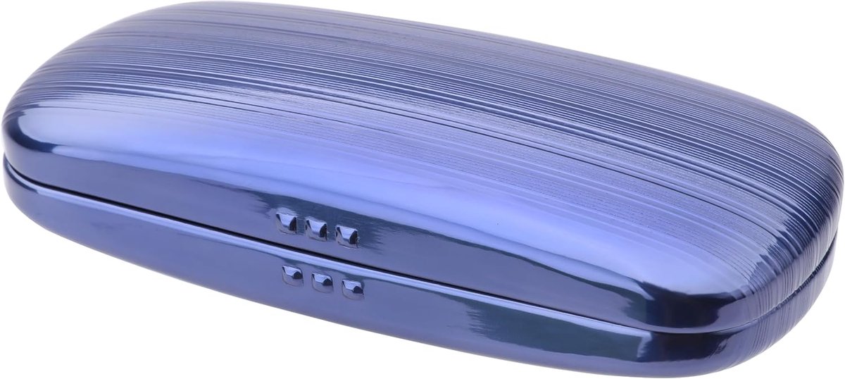 Koker voor zonnebril, gestreept, aluminium, harde metalen brillenkoker, uniseks