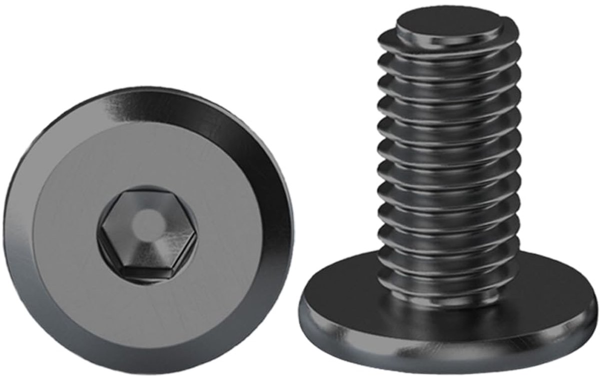 Platte kopschroeven met binnenzeskant M8 X 10 mm, 10 stuks roestvrij staal A2 V2A - volledige schroefdraad, halfrond voor meubels, zwart