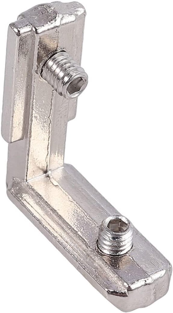 40 x T-sleuf, T-groef binnenhoek, buitenhoek, aluminium profiel, hoekverbinder, L-vorm, binnenhoekverbinder, groef 8 M6, voor 4040 profielverbindingen met schroeven — afbeelding 2
