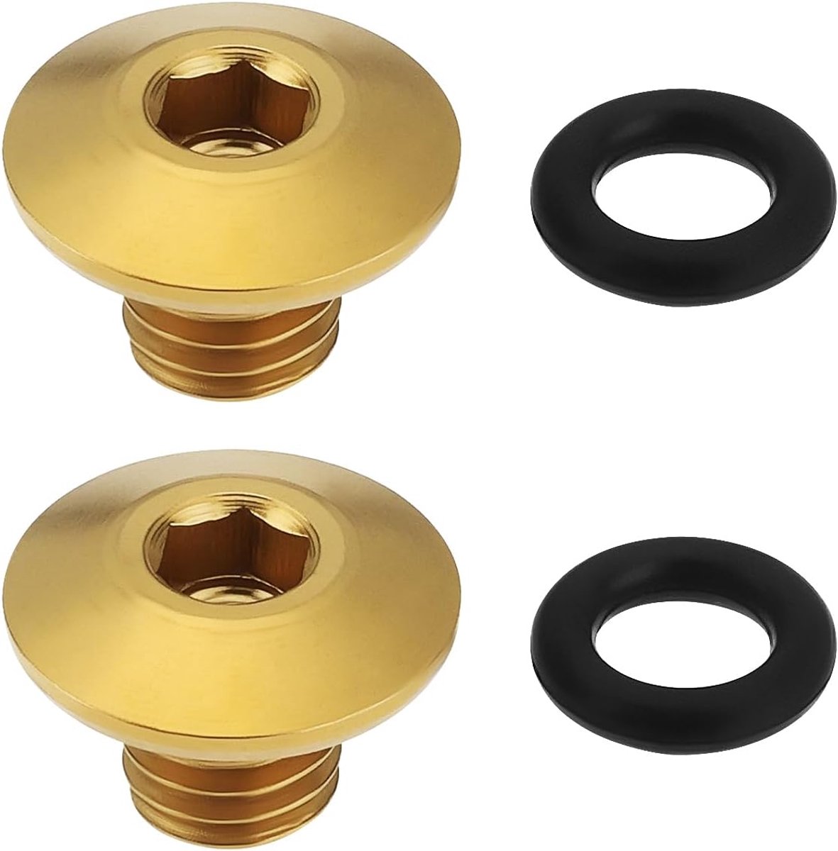 2 Set fiets ontluchtingsschroef O-ring fiets split body olie dop schroef TC4 titanium legering M5x10mm bouten compatibel met Shimano XT SLX Zee Deore LX (zwart)