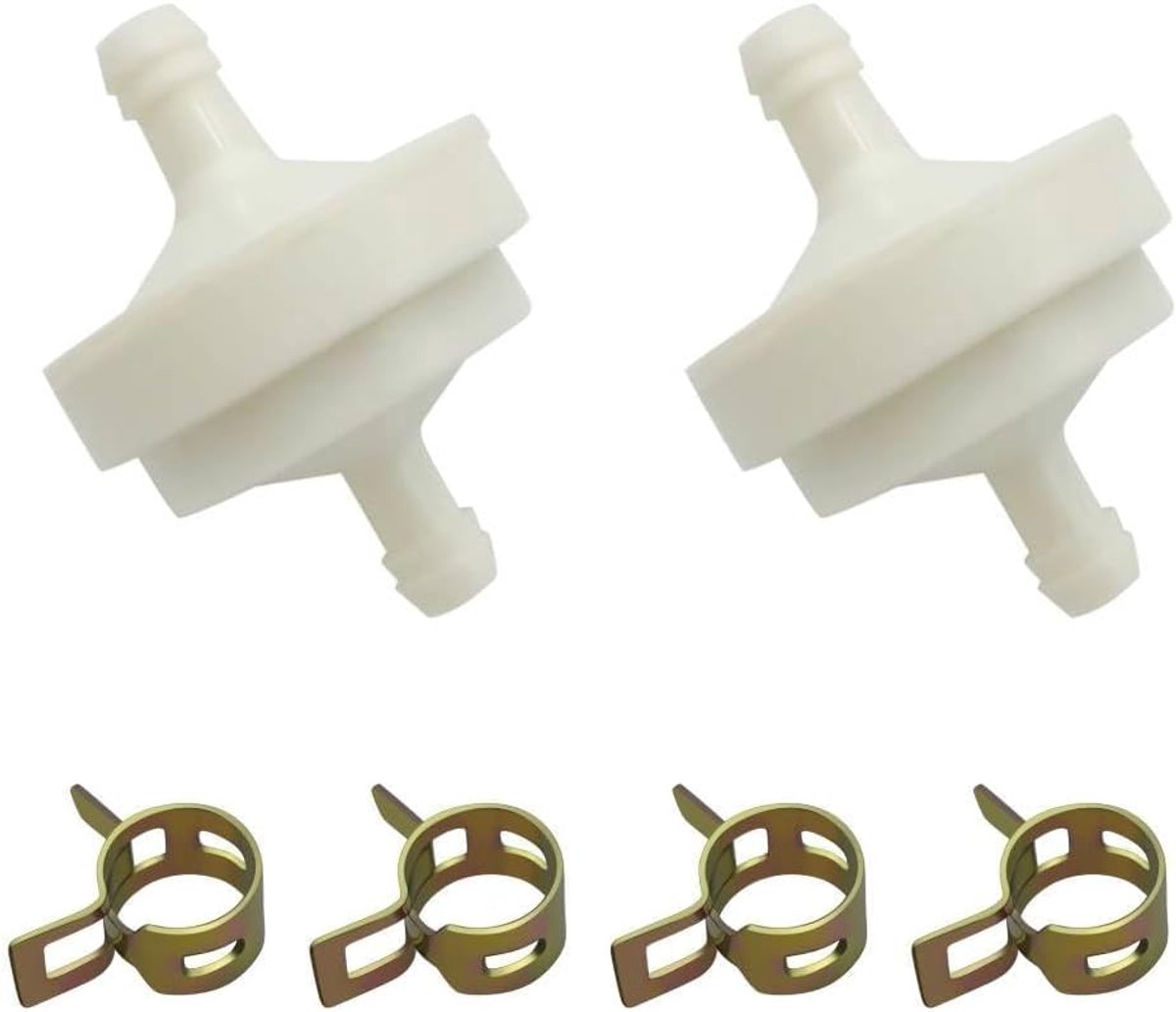 Inline brandstoffilter benzinefilter 6 mm voor grasmaaiers motorfiets bromfiets voor Briggs Stratton Craftsman Toro 394358s 56679 394358 394358S 7014359YP 56679MA x2 met brandstofklemmen x