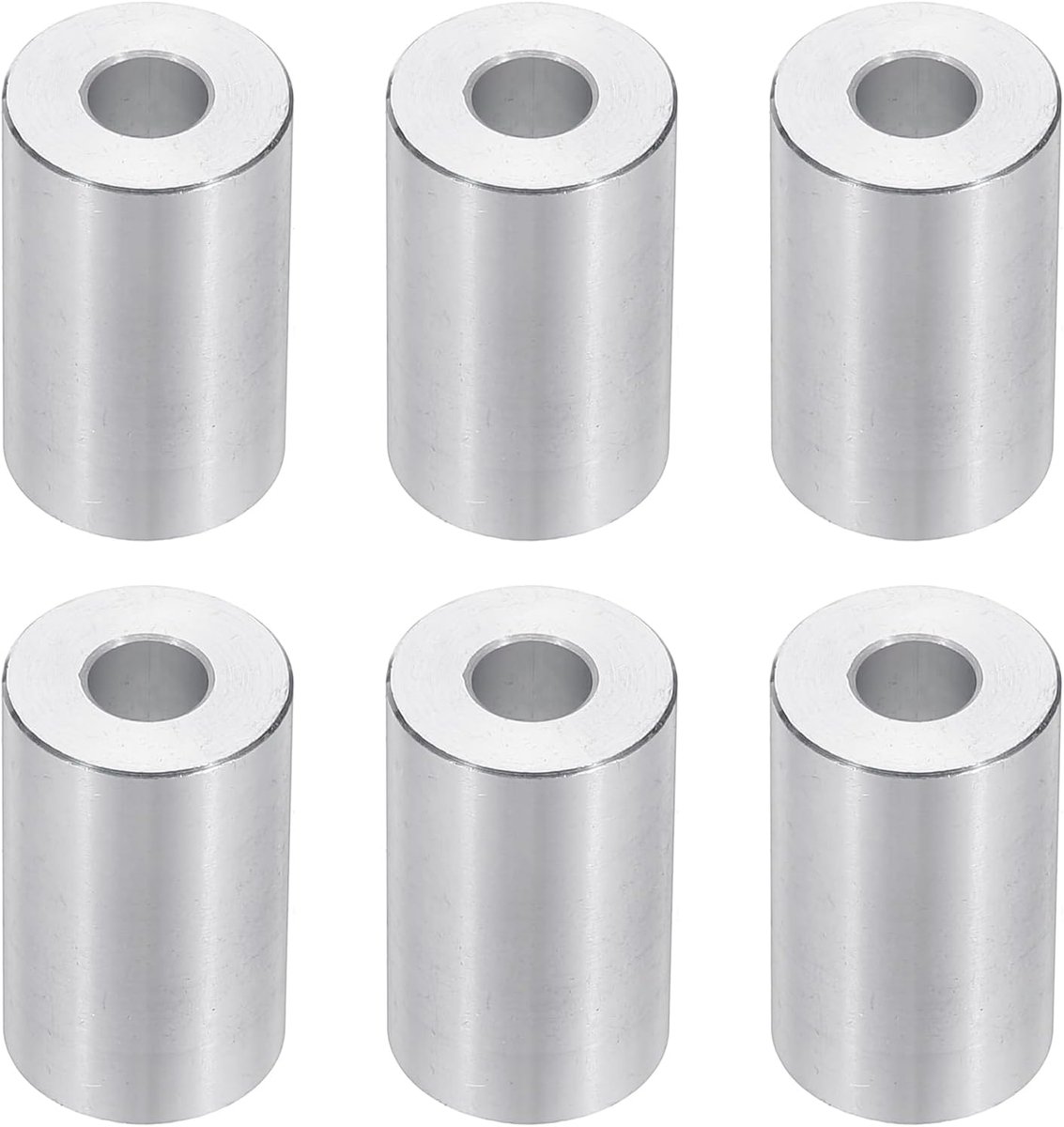 M6 Aluminium Spacers, 6 Stks Metalen Spacers Aluminium 6.2mm ID x 15mm OD x 30mm L Aluminium Spacer Schroef Standoff Ronde voor 1/4 of M6 Schroefbouten