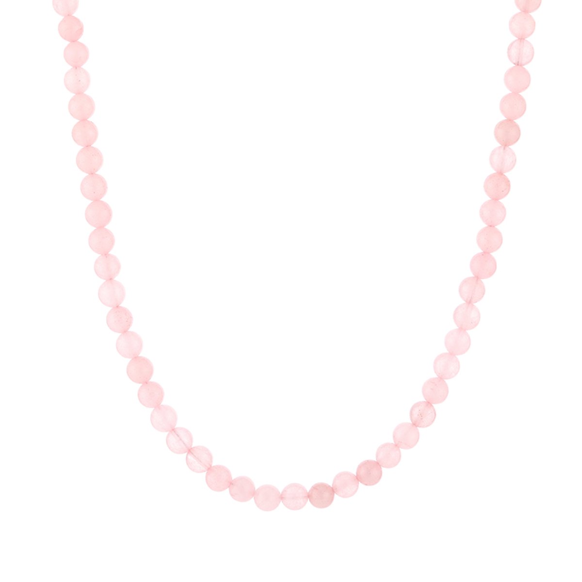 Delicate Natural Beaded Gemstone Choker Necklace – Luxe Fijne Natuurstenen Kralen Ketting – RVS - Roze