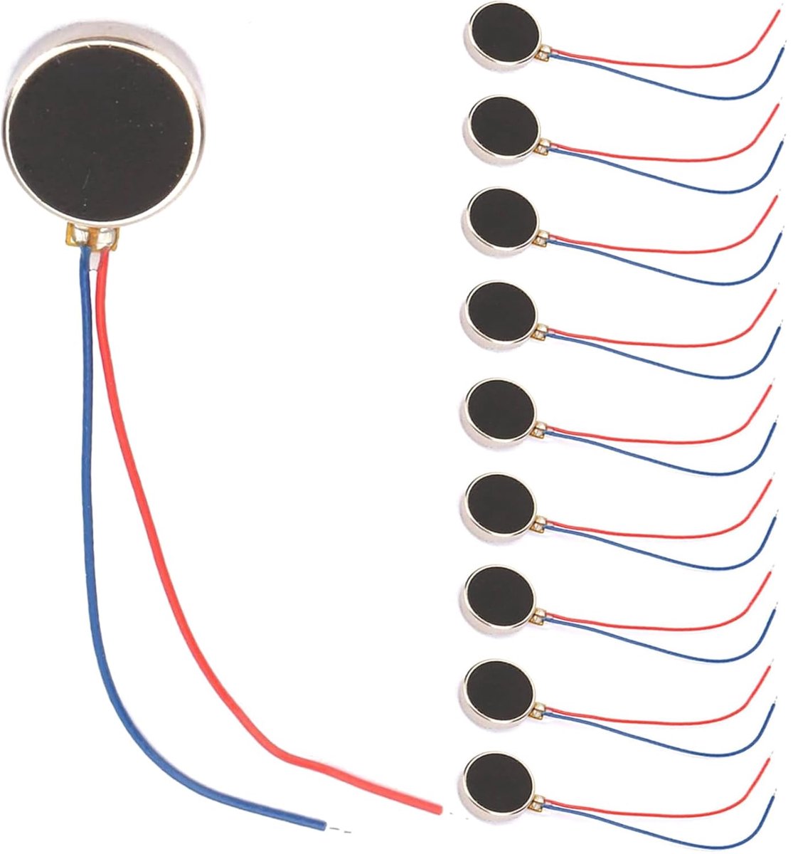 10 stuks 10 x 2,7 mm DC 3 V 80 mA mini vibratiemotoren 11000 RPM 1027 platte munt knop type Micro DC vibratiemotor voor mobiele telefoon en pager