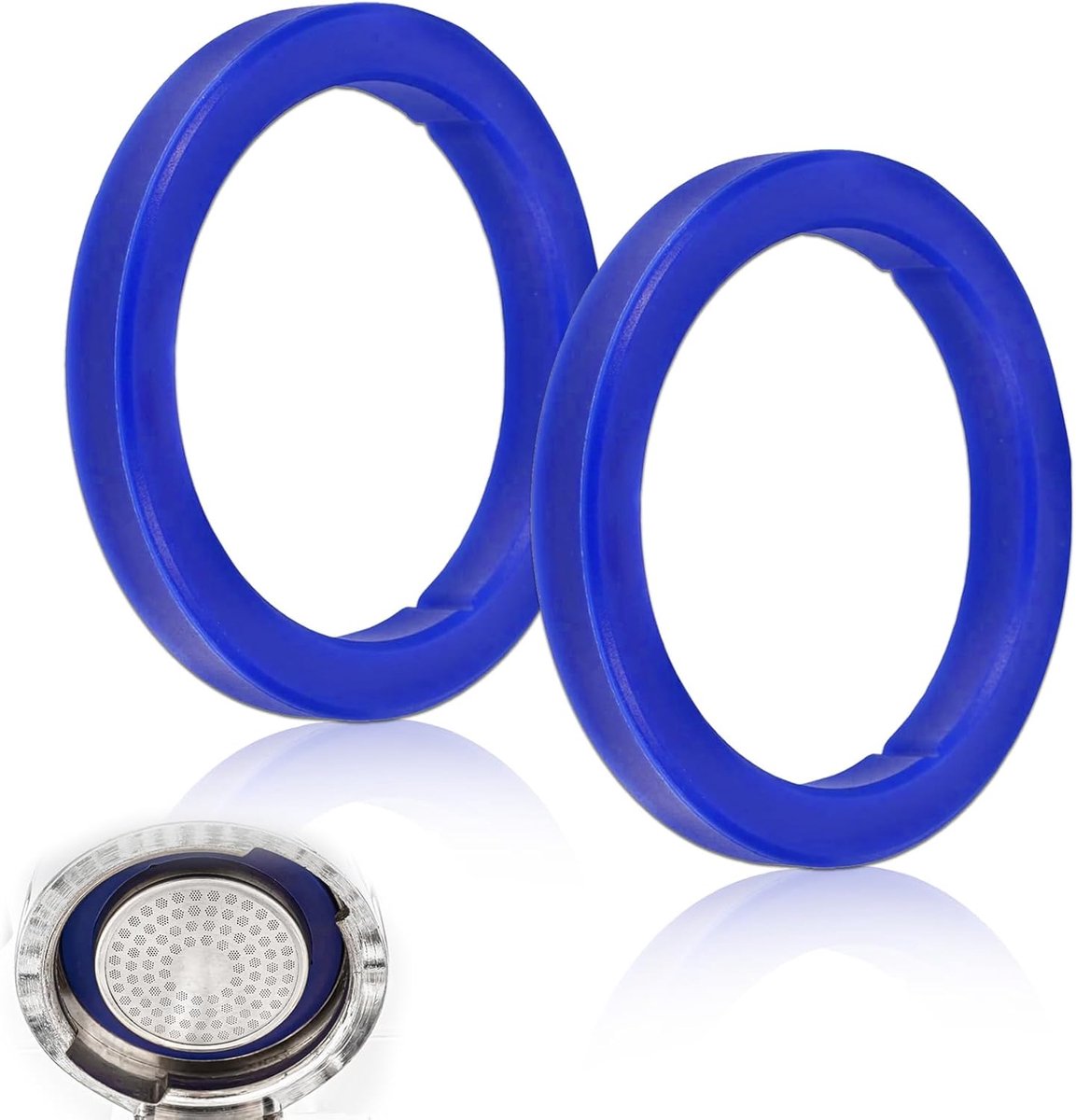 afdichtingen 2 stuks voor E61 espressomachine verbeterde O-ring afdichtingen - Hoge kwaliteit siliconen - Langere levensduur - Beste afdichtingsprestaties - Blauw - 73 x 57 x 8,5 m
