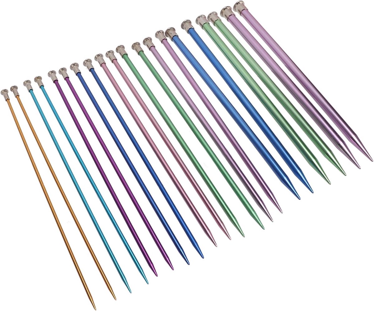 breinaaldenset, 10 inch, enkele punt, 25 cm, ultralicht, gekleurd, verkrijgbaar in verschillende maten, aluminium breiaccessoires voor beginners en