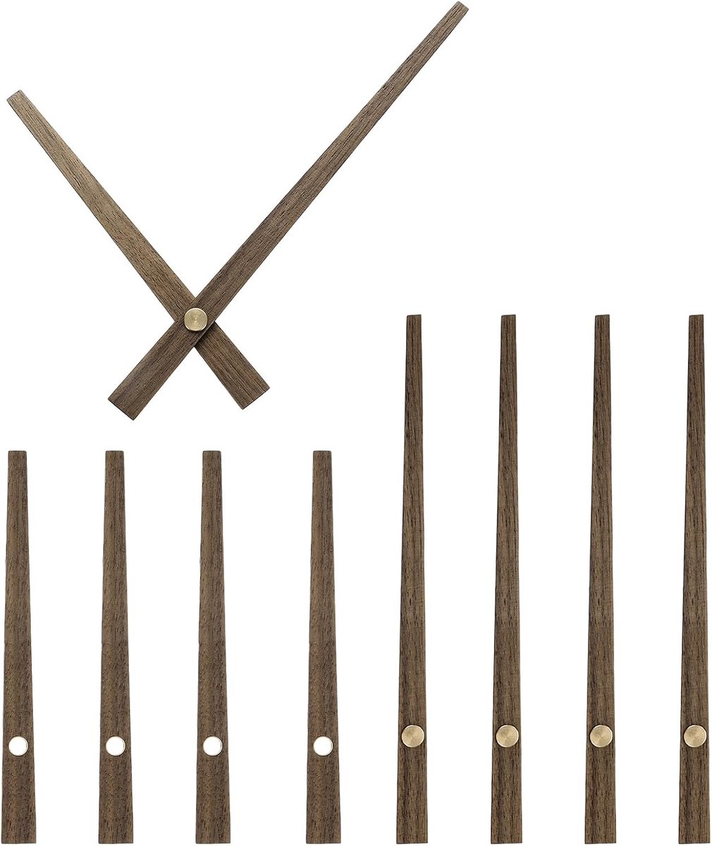 5 stuks houten wijzers, walnoothouten wijzers horlogemakerset voor klok DIY reparatieonderdeel vervanging geschikt voor 14 inch wandklok, 6,5 inch