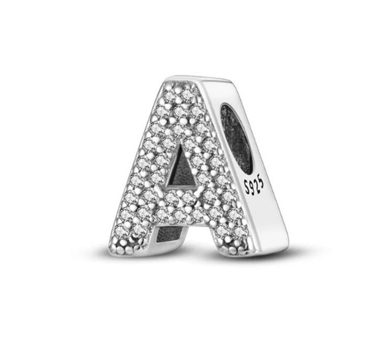 Romystones - Alfabet letter A - ABC - Sieraden - Bedel voor aan je Bedelarmband