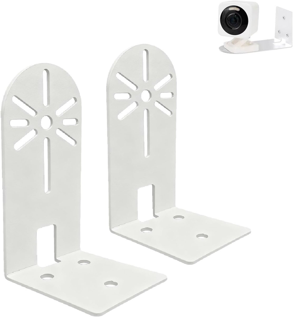 Wandhouder voor bewakingscamera, zelfklevende bevestiging zonder boren, van robuust aluminium, compatibel met Mini Pan Tilt, Indoor Cam E220, camerahouder voor buiten, 2 stuks