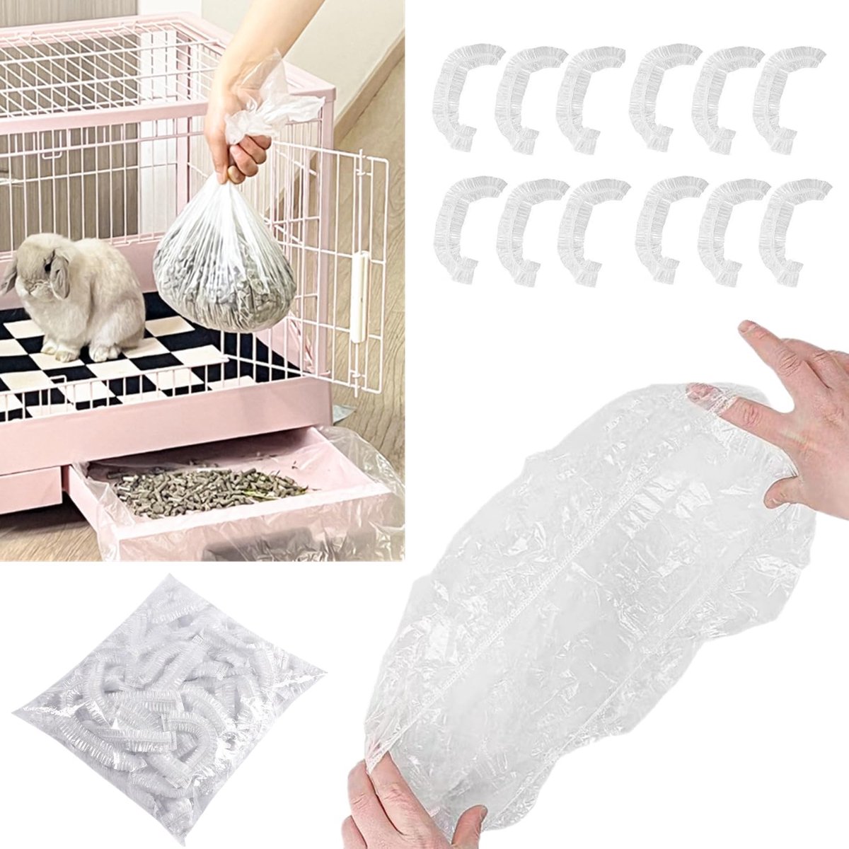 50 stuks konijnen-pipi-mat, wegwerp-kooifolie, folie voor kooi, hazenkooi-inleg, wegwerpfolie, wegwerpluiers voor cavia's, konijnen, hamsters, chinchilla's, 35 x 25 cm