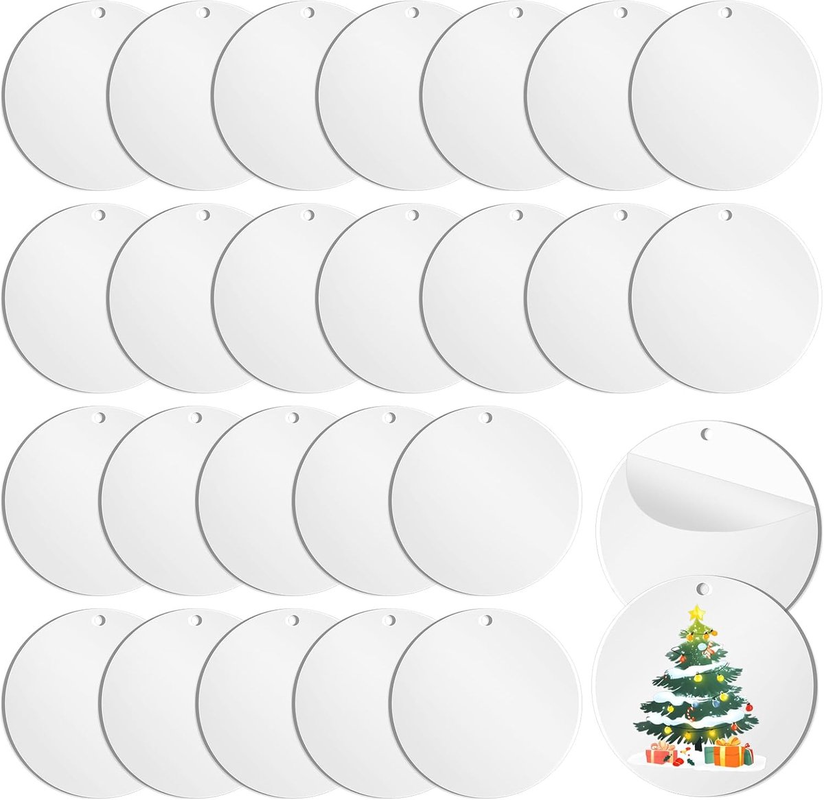 Acrylschijven met Gat - Acrylplaten Rond - DIY Projecten - Beschermfolie Krasvrij - 10 cm Diameter 2mm - Transparant