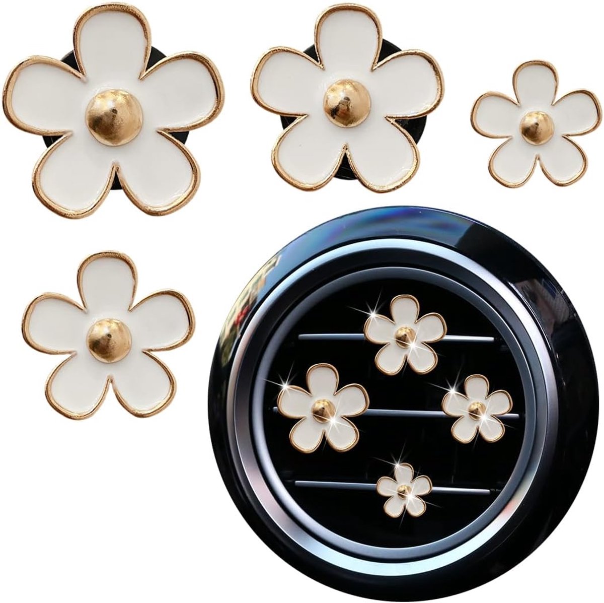 4 Stuks Auto Diffuser Auto Luchtverfrisser Clip Air Outlet Vent Clips Auto Interieur Decoratie Accessoires Auto Parfum Diffuser Met 2 x Aromatherapie Tabletten