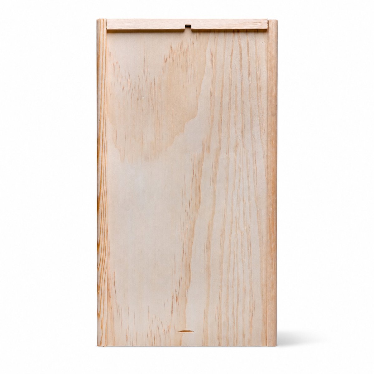 Houten Wijnkist voor 2 Flessen – Met Schuifdeksel – Geschenkverpakking – Binnenmaat 34 x 19,2 x 9,5 cm - 2-vaks
