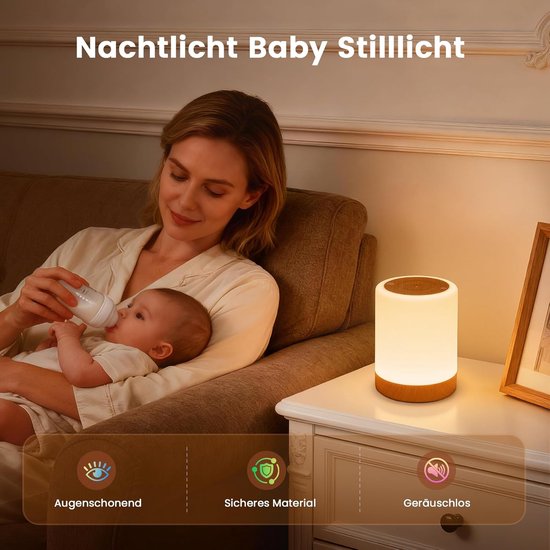 Nachtlampje Touch Dimbaar met 256 Kleuren, 3000 mAh Batterij, USB Oplaadbaar, Draagbare Touch-Lamp met Timer en Haak voor Kinderen — afbeelding 5