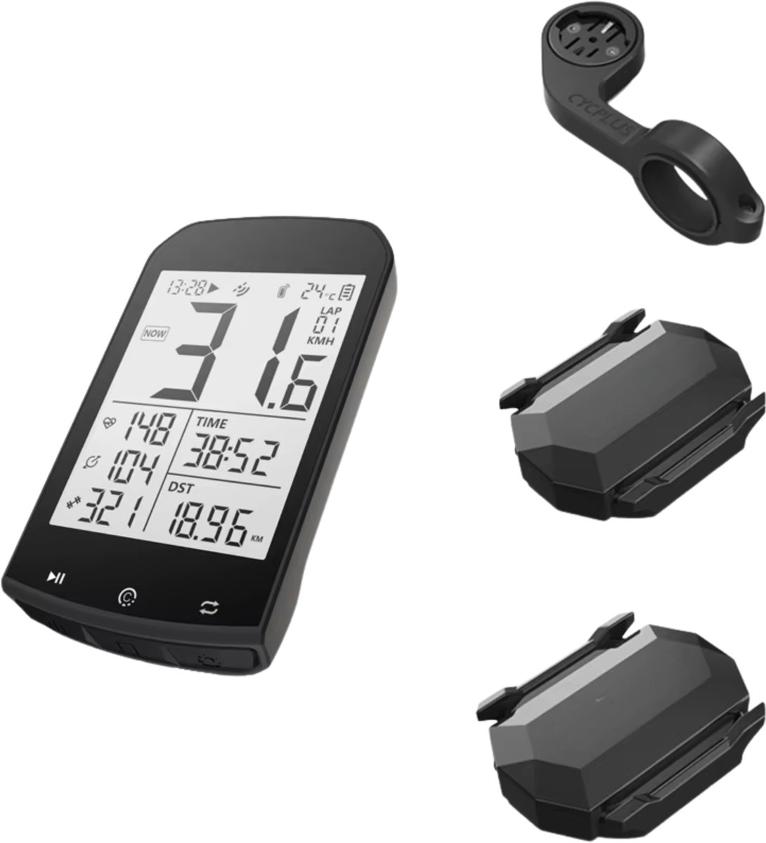 Fietscomputer GPS – Draadloos met BLE 5.0 en ANT+, 7,4 cm LCD-scherm met - Modellen: M1 Z1 C3 C3