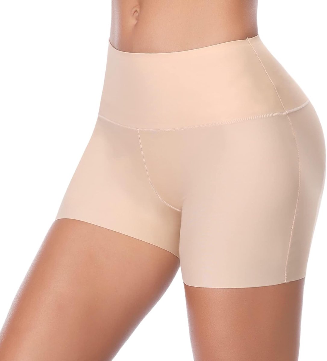 Dames onderbroek onder rok korte broek yoga shorts korte strakke boxershorts korte leggings boyshort naadloze korsetbroek, beige, M