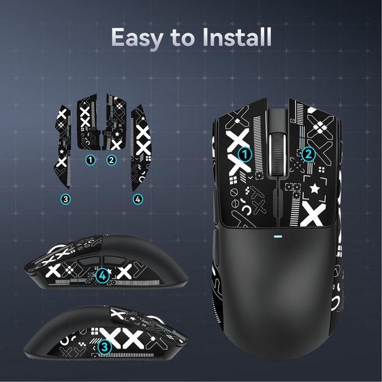 SHARK X11 Antislip griptape voor muis, professionele muizen-upgradeset, zweetbestendig, op maat gesneden, eenvoudig te gebruiken, alleen muisgriptape, muis niet inbegrepen van shark — afbeelding 4