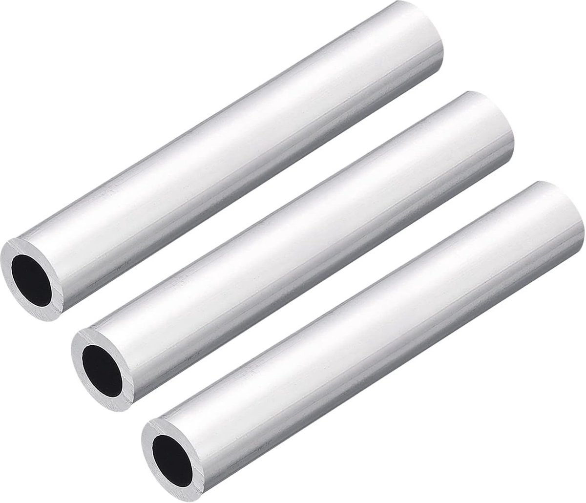 sourcing map 3 stuks 6063 aluminium ronde buis 16 mm AD 10 mm binnendiameter 100 mm lengte buisleiding slangen voor industrie knutselprojecten