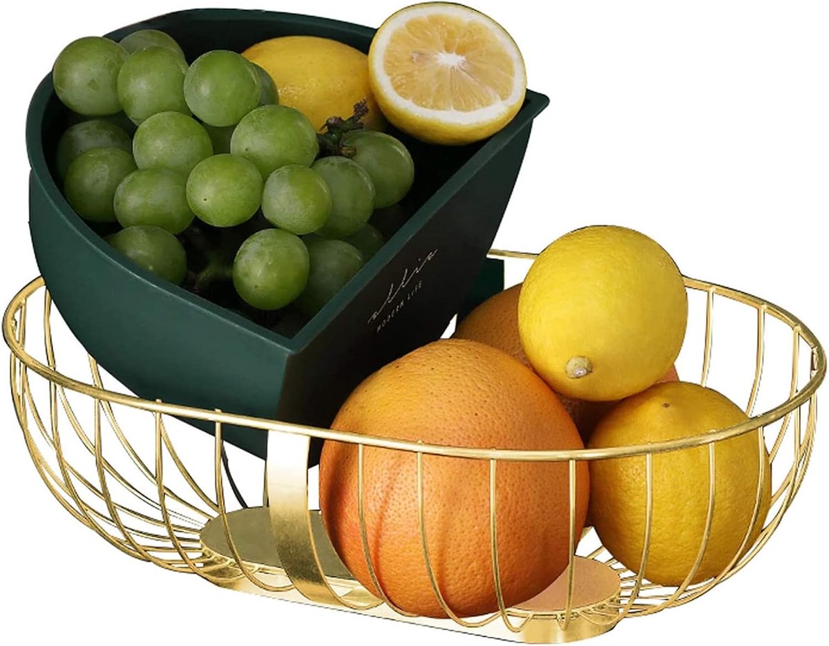draad fruitmand, aanrecht fruit opbergmand standaard afvoerijzer fruit opslag kommen houder moderne uitgeholde opbergmand voor brood, snacks, snoep, geschikt voor thuis keuken