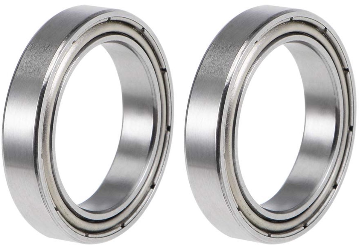 sourcing map 2 stuks dubbele afdichting groefkogellagers 6702ZZ Z2 15 mm x 21 mm x 4 mm chroomstaal