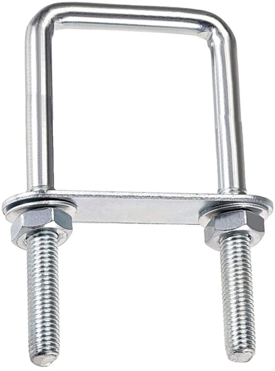 U-Bouten M10 Vierkant 80x150mm Roestvrij Staal Moer Frameplaatring, Buisbevestiging Autoslepen Boot Reparatie