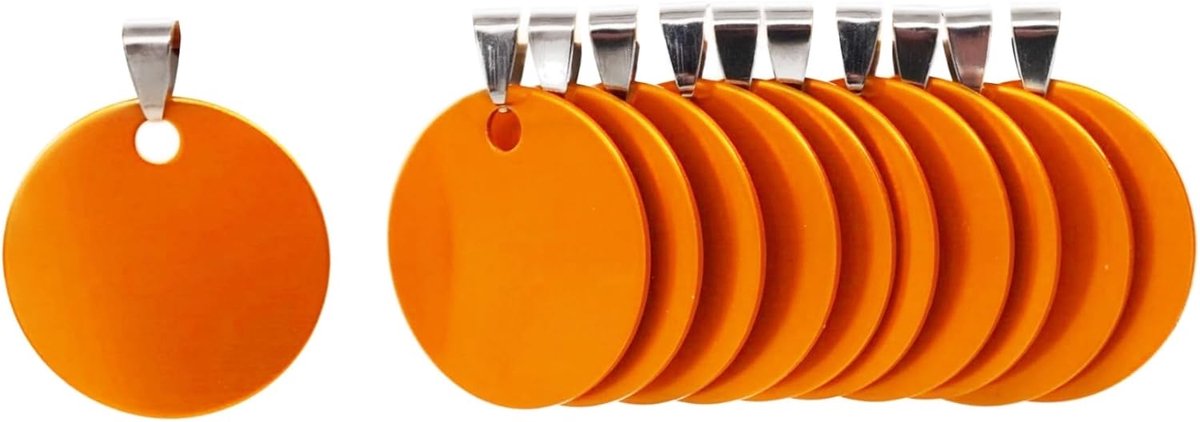 aluminium lege hondenhanger, doe-het-zelf gegraveerde kat hond ID-tags, gepersonaliseerde naamplaatjes voor huisdieren, lege hondenhangers, doe-het-zelf snijden, diameter 3 cm, goud, 12 stuks