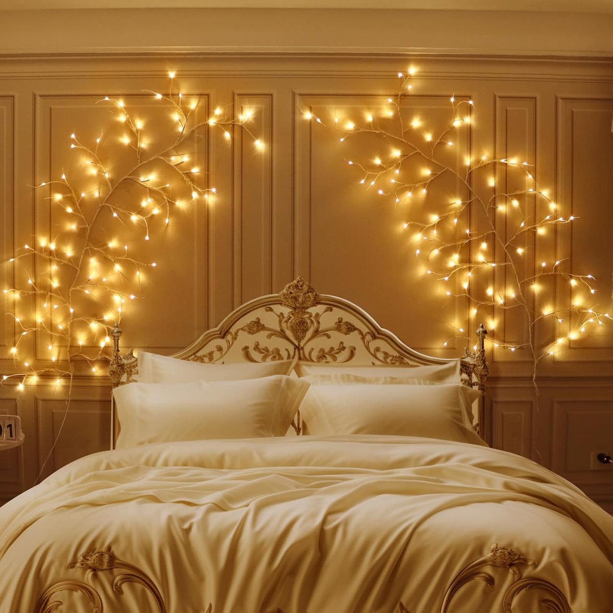 tak berk, 96 led-lichttakken, lichtketting met stekker, 8 modi, doe-het-zelf lichtboom voor wanddecoratie, woonkamer, verlichte boom, decoratie, energieklasse F (2 stuks)