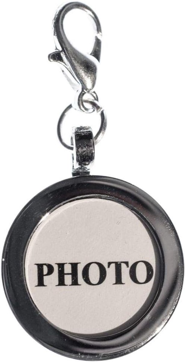 Fotobedel afbeelding van je eigen foto, doe-het-zelf zilver - handgemaakte modesieraden I kettinghanger verzilverd - bedelhanger bedelarmband - hanger voor armband, 18mm