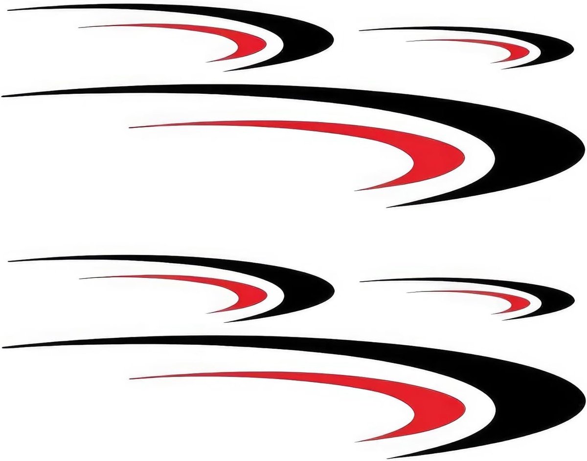 6x Vinyl Streepgrafiek Stickers, Grote Vinyl Stickers voor Autocarrosserie voor Camper RV Aanhanger Motorhome