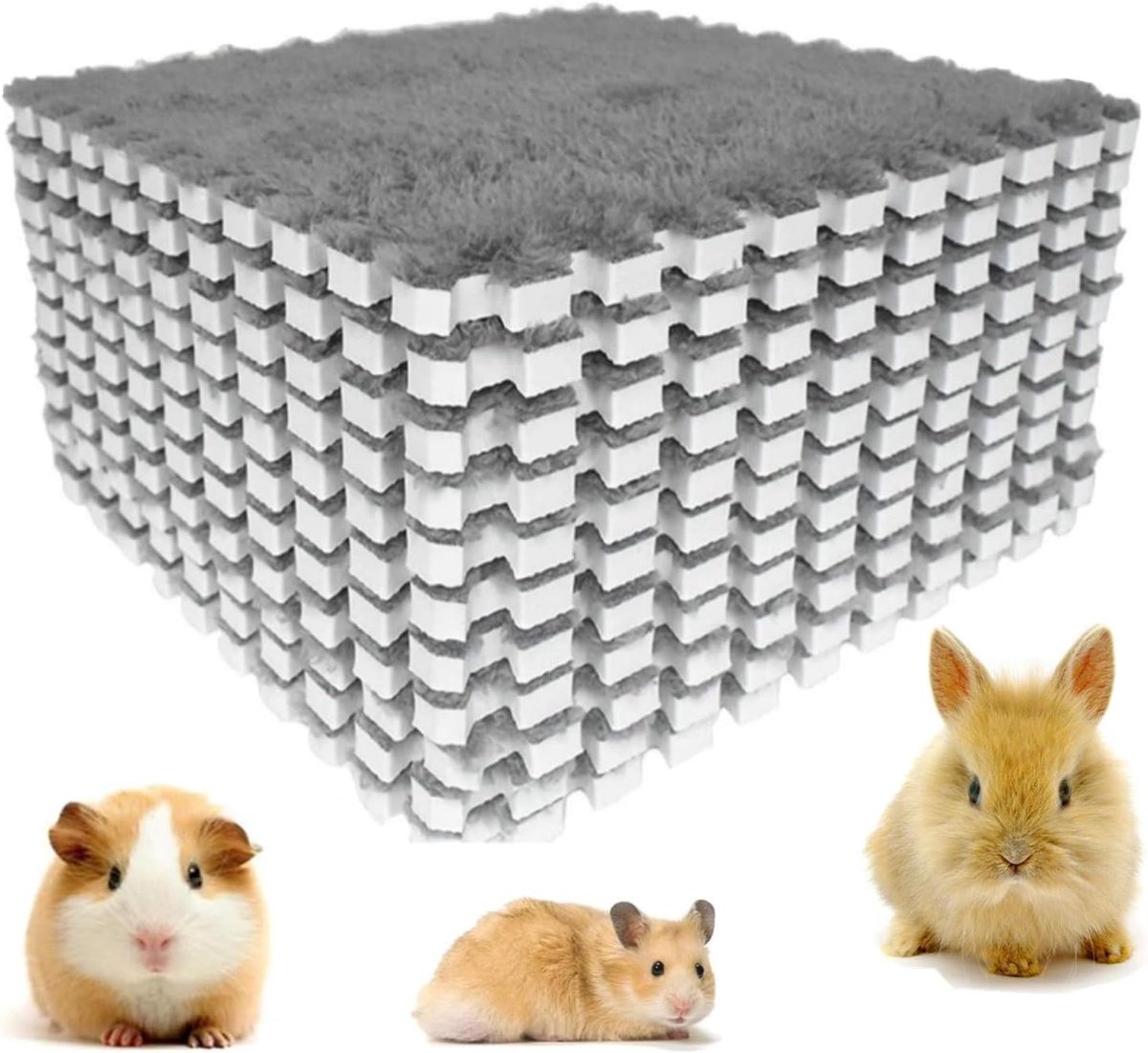 10 stuks cavia-onderlegger, zachte warme konijnenslaapmat, wasbare cavia's, dekens, slaapmat, herbruikbare cavia's, kooi, inlegzolen, grijs, 30 x 30