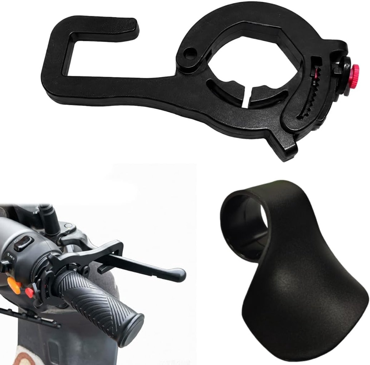 SnelShoppen - Cruise Control Motorfiets Pols Grip, Throttle Assist en Verlichting voor Motor, Ergonomisch Ontwerp, Duurzaam Plastic en Metaal, Set van