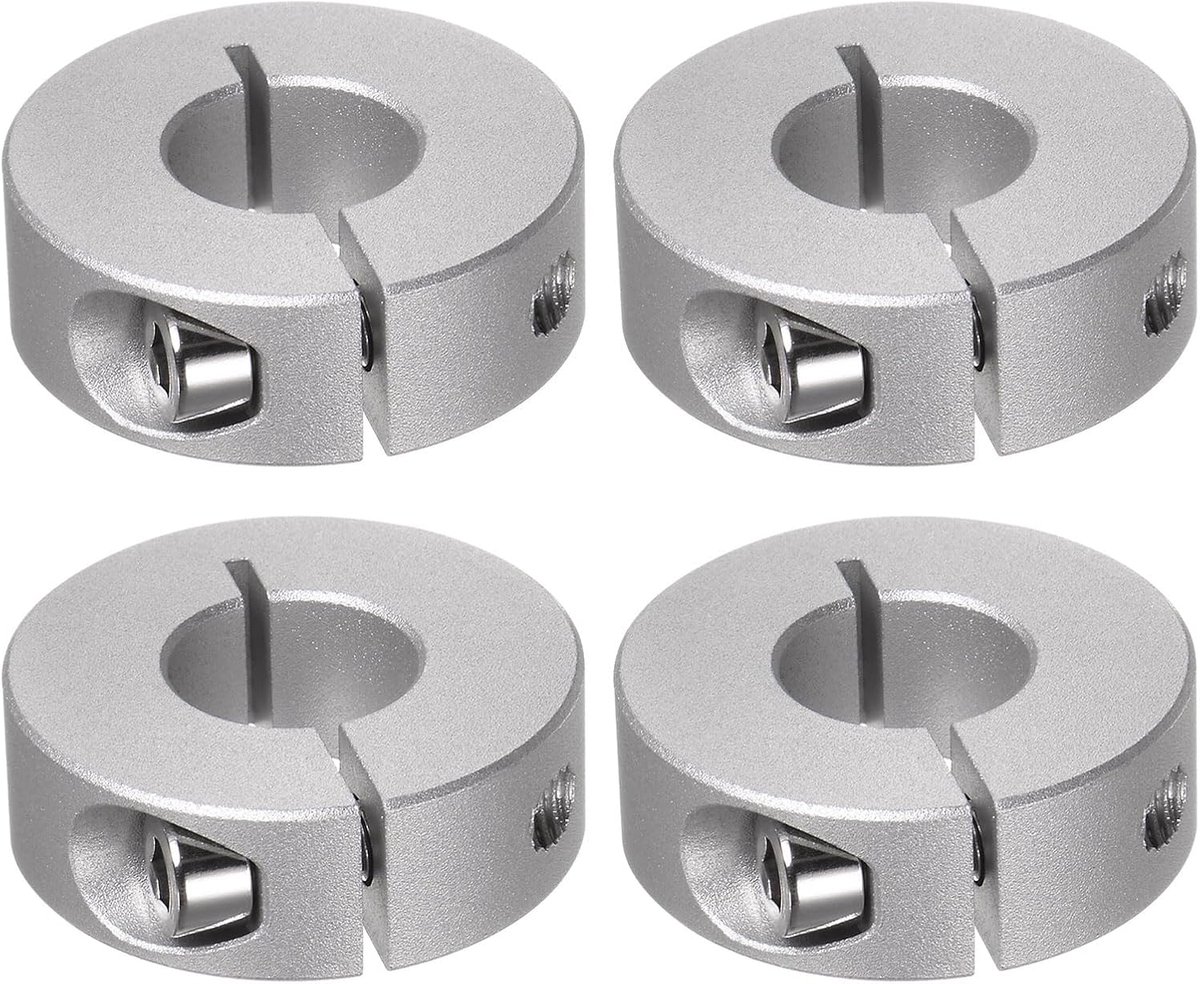 4 stuks klemmen, 15 mm, boring van aluminiumlegering, set gespleten schroefklemmen, 35 mm OD, 12 mm breed, voor as kruiwagen, transmissiegroepen, gereedschapsmachines