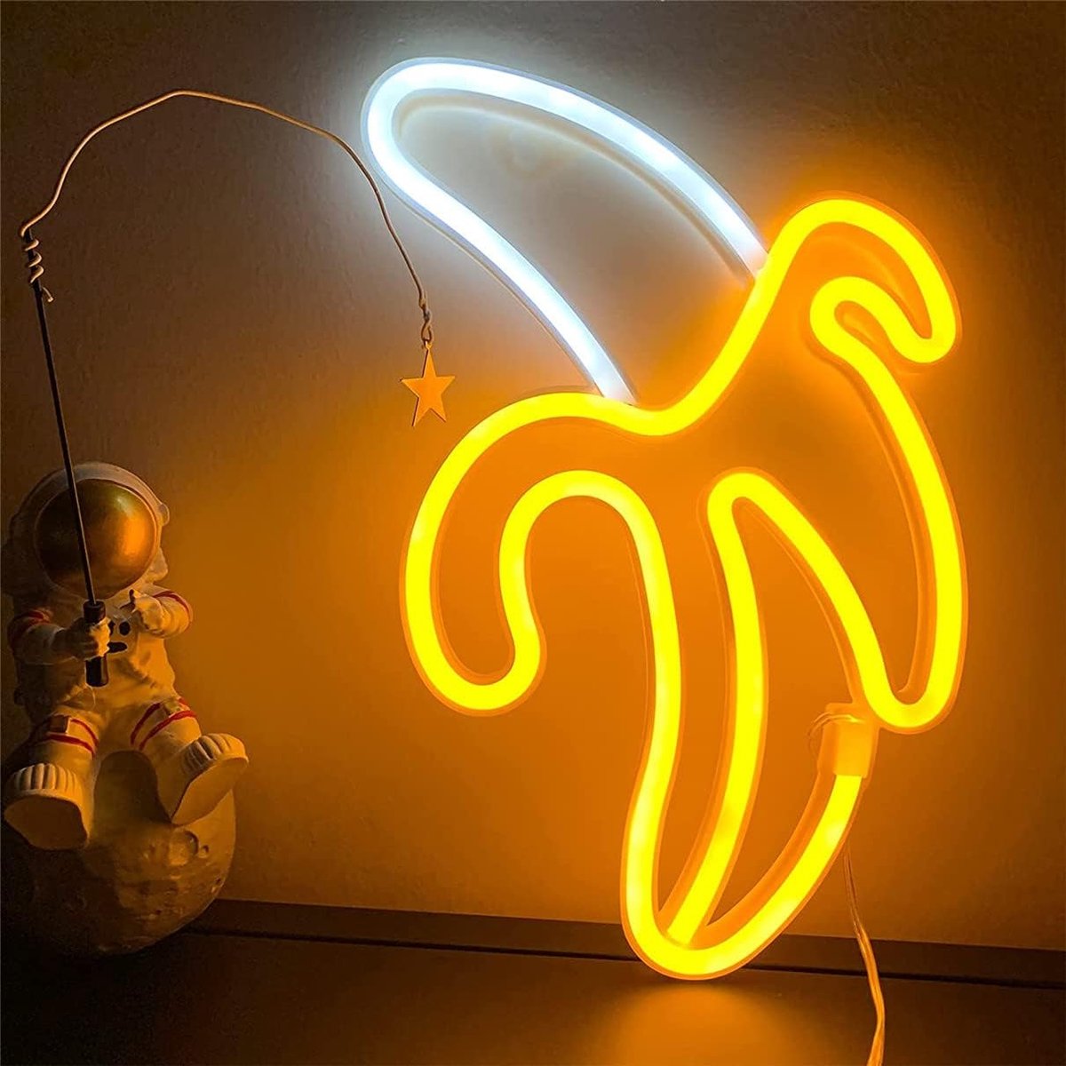 Banaanvorm Neon Sign Lights Opknoping Decoratieve Neon Lights USB of Batterij Werkt voor Thuis Slaapkamer Bar Restaurant Kerst Verjaardagsfeest Gift Art Wanddecoratie Licht