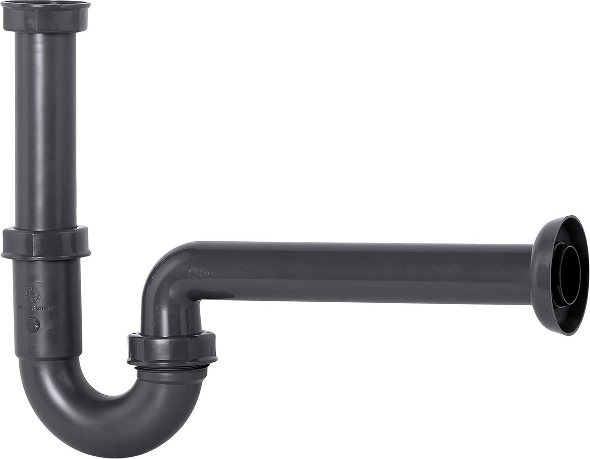 buisvormige geurafsluitingen voor was- & spoeltafels verschillende groottes/stijlen Buisvormige geurafsluiter (wastafel) 1 1/4 inch x 32 mm grijs
