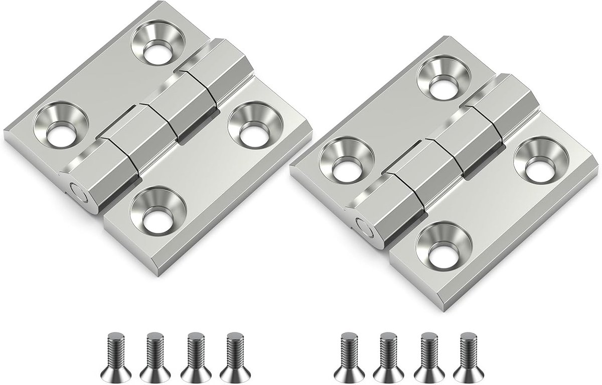 Scharnier Zinklegering Deurscharnier voor Kastdeur, Zilver, 4cm X 4cm, Set van 2