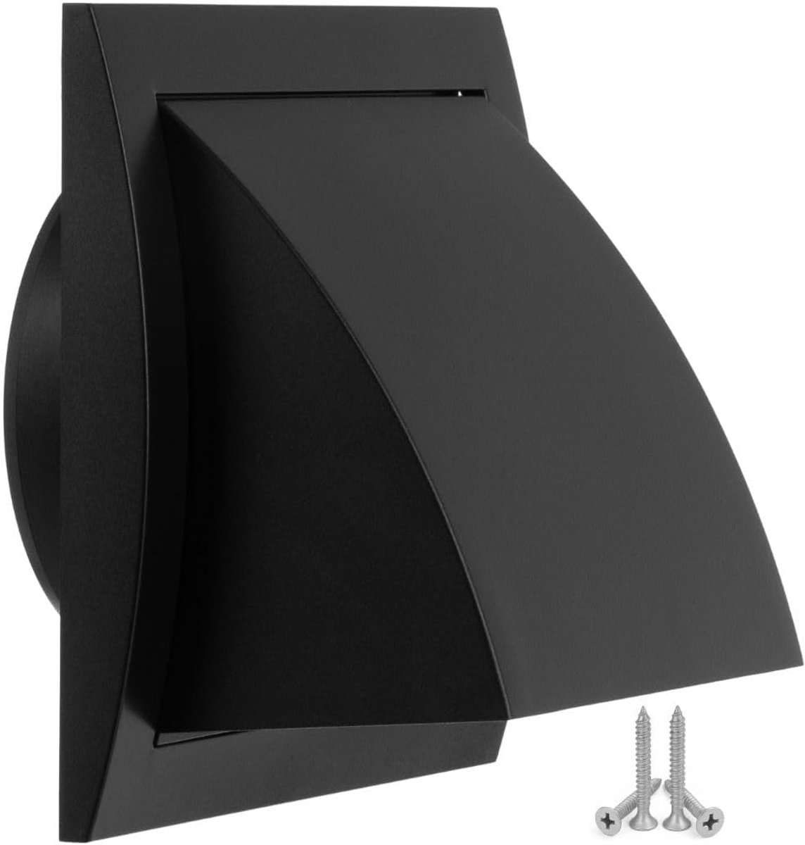 100 mm / 4 inch antraciet kunststof omhulde ventilatierooster - ventilatierooster met terugslagsluiter/zwaartekrachtklep - extern rooster met ronde kraan