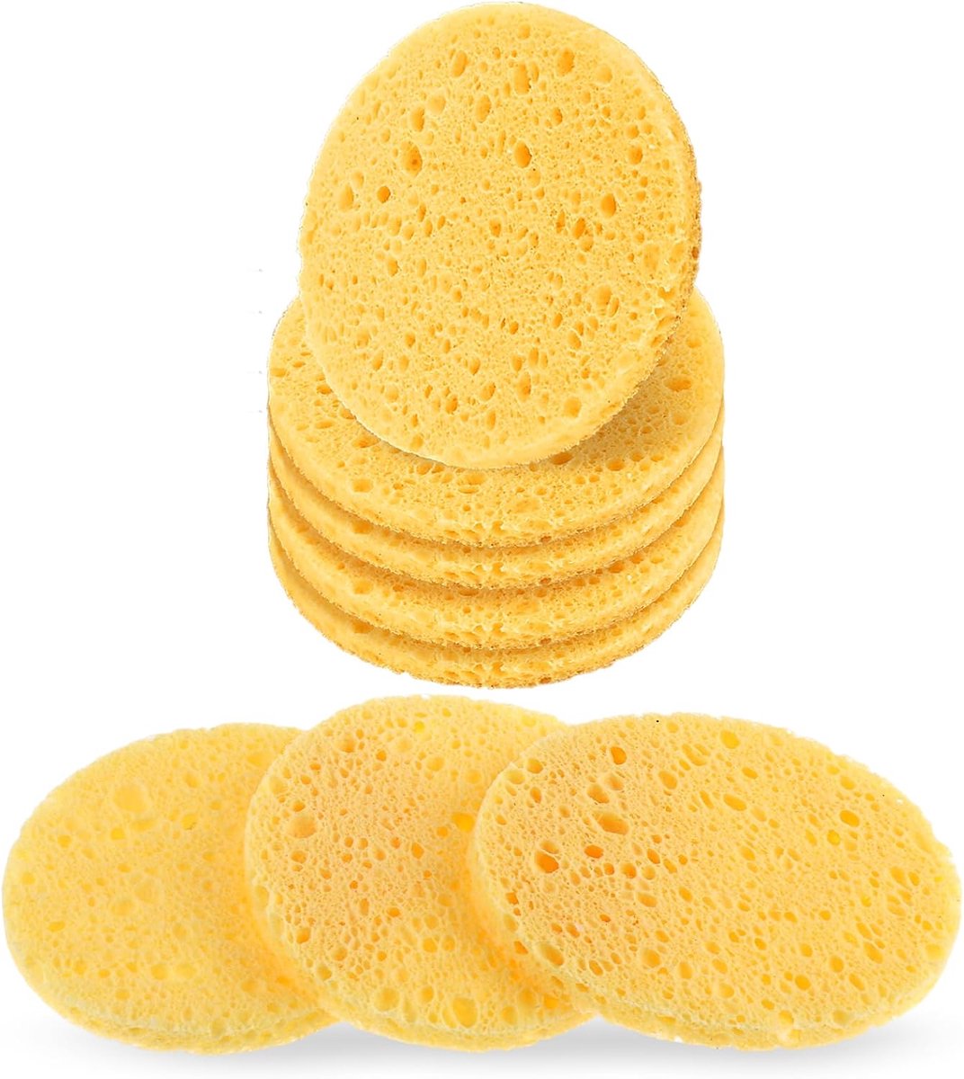 50 stuks gezichtssponzen, gecomprimeerde gezichtssponzen, reinigingsspons 100% natuurlijke houtpulp, katoen, gezichtsreinigingspads voor dagelijkse gezichtsreiniging, make-upverwijderaar (2,3 inch)