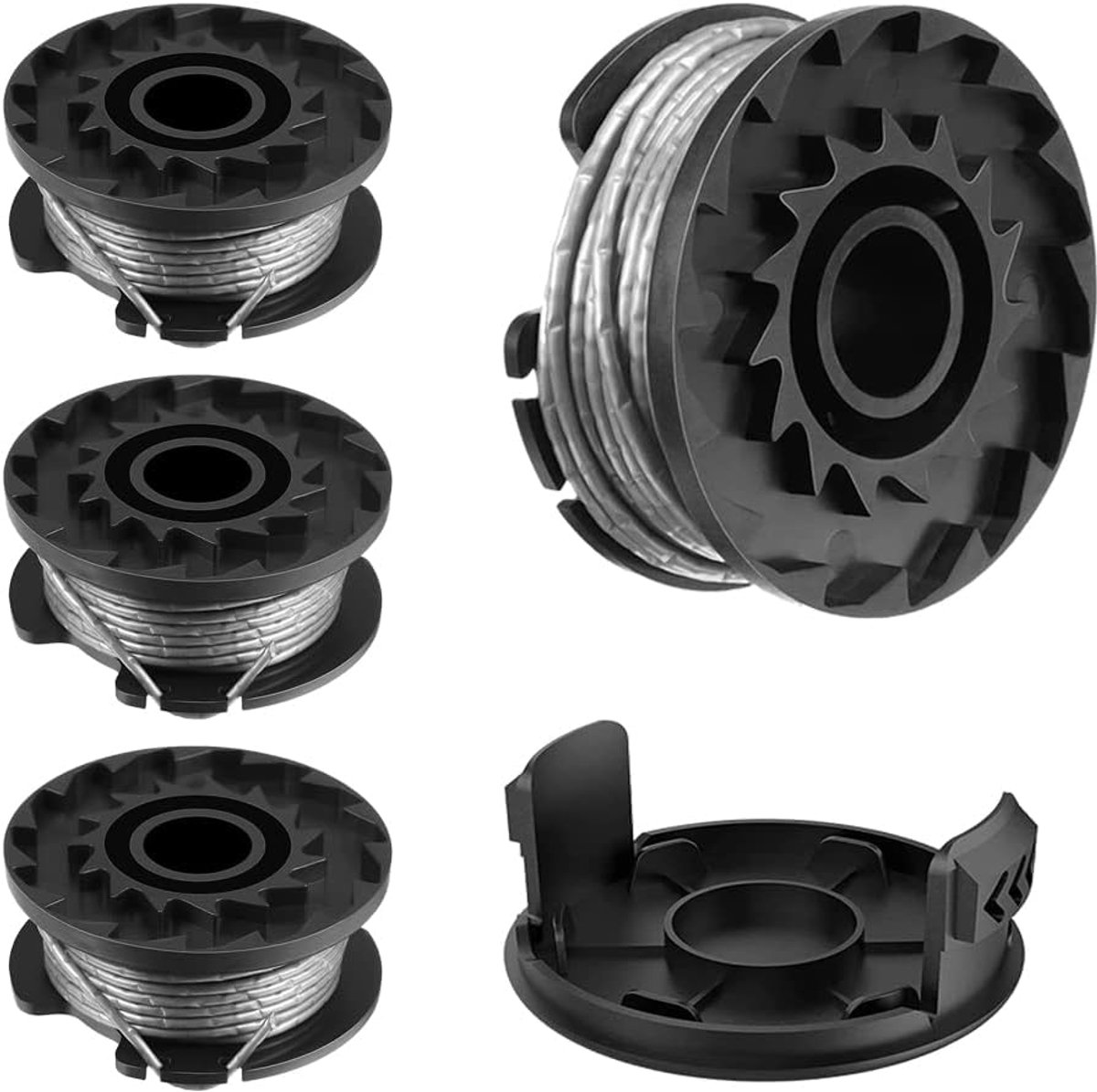 Spoelen voor Bosch EasyGrassCut 18 23 26 Art 23 26 grastrimmer, spoelen voor draadsnijder (BOSCH F016800569 / F16800385, 4 stuks)
