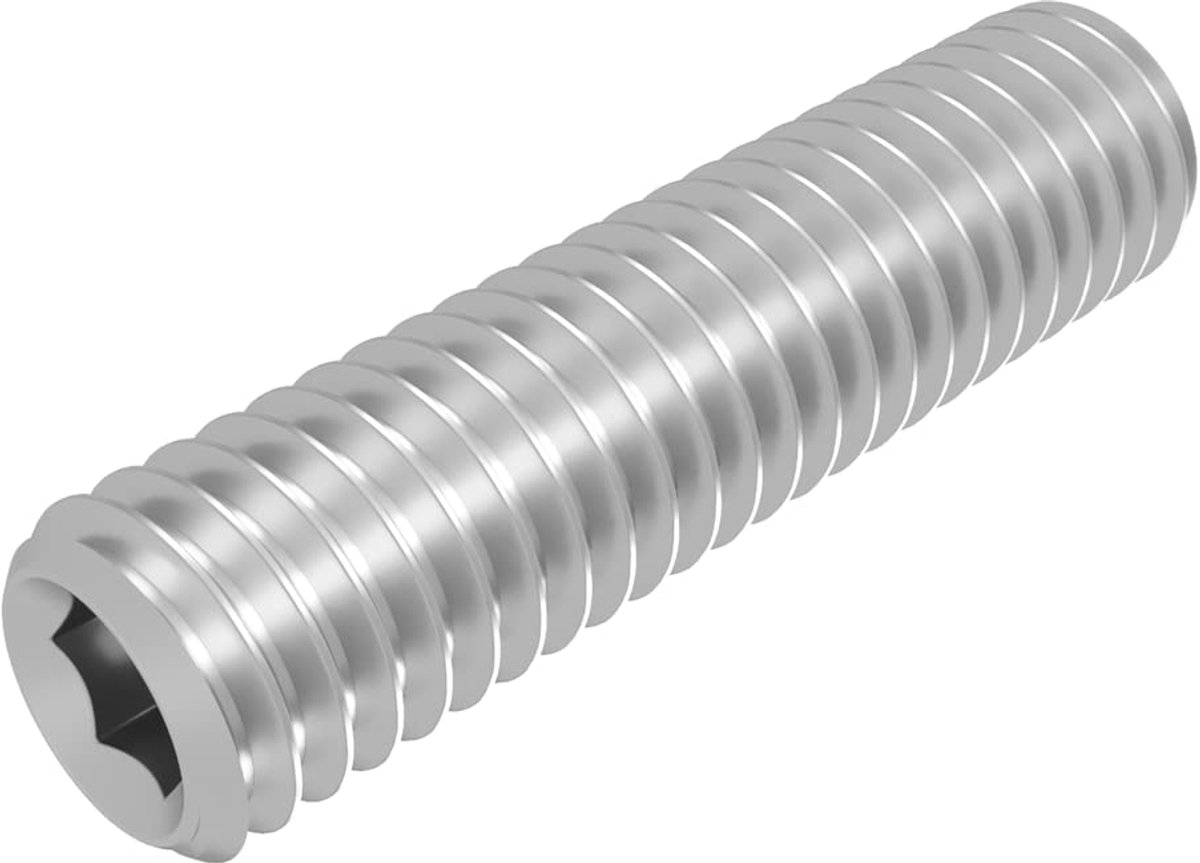 stelschroef met conische punt M5 x 20 mm, RVS V2A VA A2, DIN 913 / ISO 4026, binnenzeskant, 20 stuks