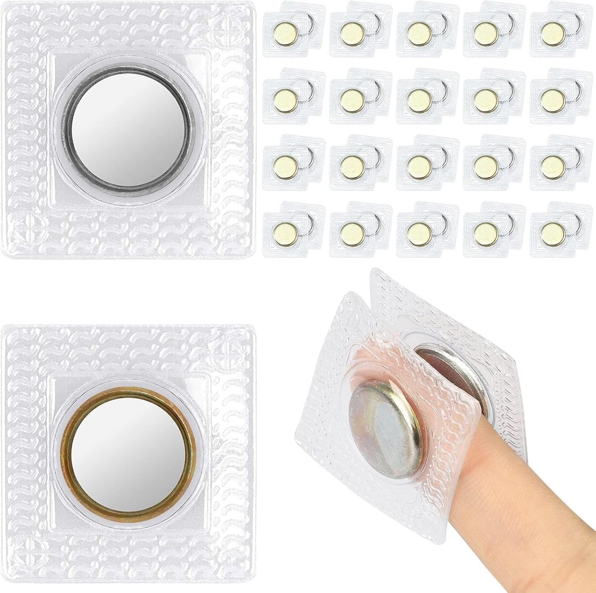 20 Paren Innaaimagneten, Verborgen Magnetische Sluiting, PVC Onzichtbare Magnetische Knop voor Dunne Stoffen, Tassen