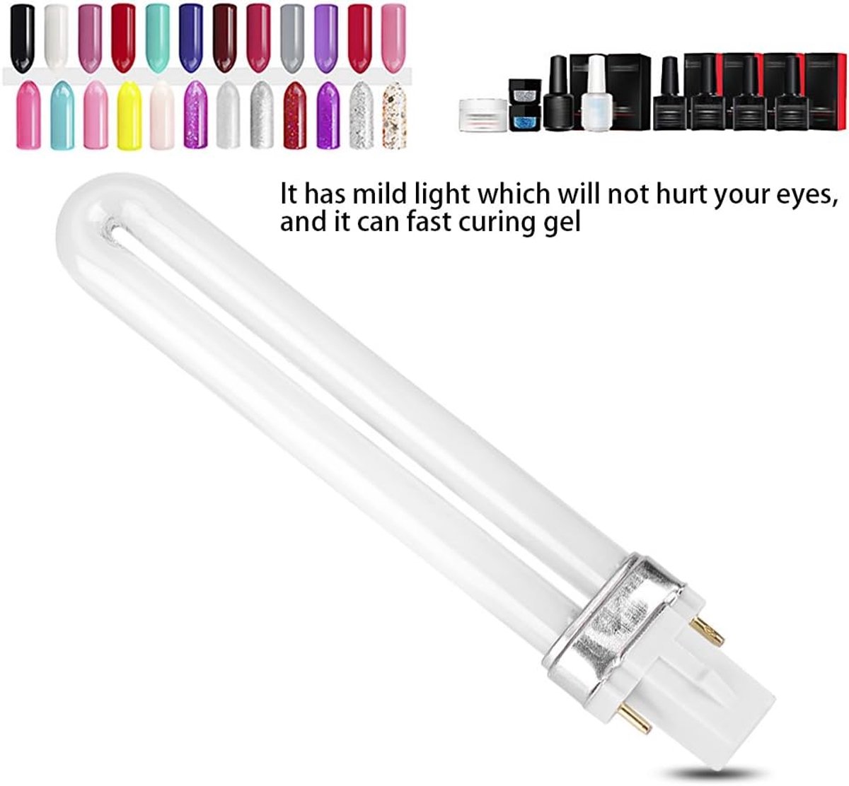 Nagellamp, 4 stuks 9 W uv-buizen voor nageldroger, lamp, reservebuis voor uv-lamp, voor uv-gelmachine, nagelkunst, polymerisatielamp